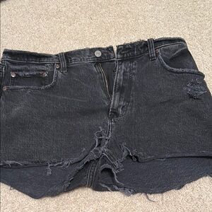 Abercrombie Black Distressed Denim Women's Shorts